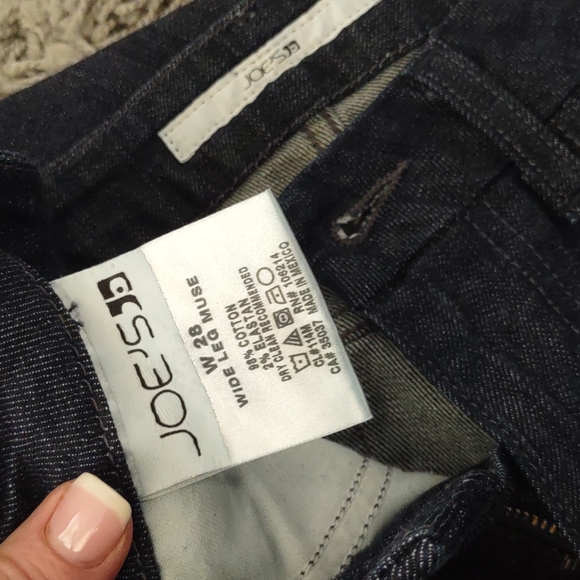 Joe's Wide Leg Muse Bardot Stretch Jeans Denim Women's 28 W Dark Wash Used 31" L - Picture 4 of 9